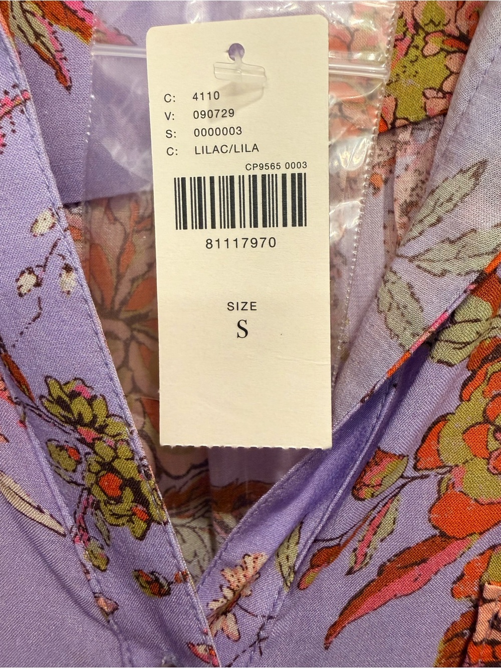 Pilcro Lavender Button-Down Shirt with Orange Floral Print - Picture 3 of 5